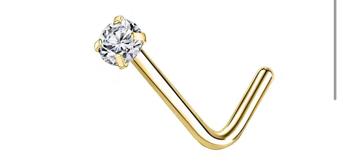 Crystal nose piercing – 925 steel
