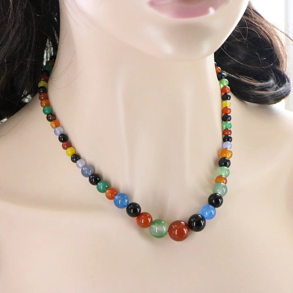 Collier Bohème Pierres Naturelles Multicolores