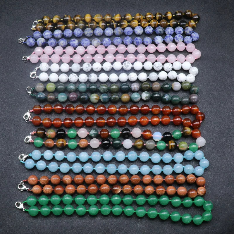Collier Pierres Naturelles unisexe, Énergie et Élégance