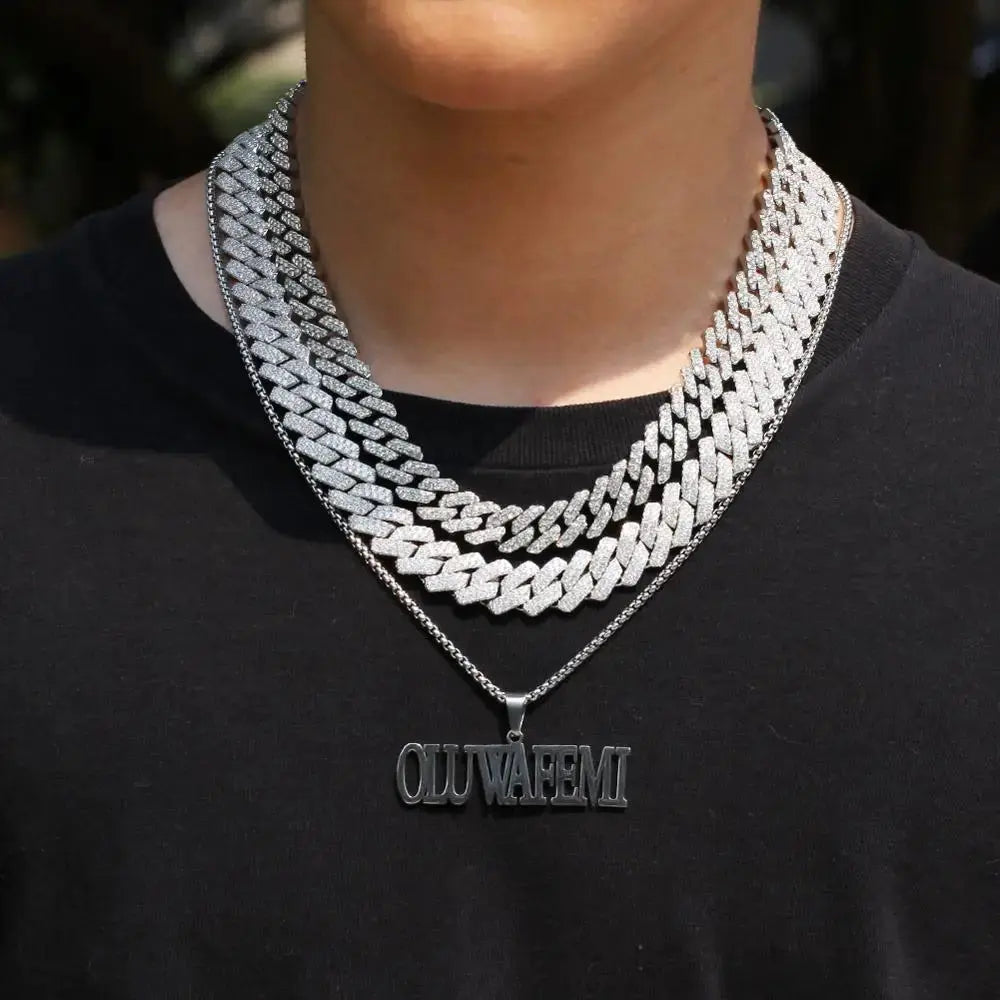 HIp HOP Iced Out 13mm CZ  Cuban Link Chain Miami Choker Necklace Bling Men Women Rapper Wholesale Jewelry Heritage Chic