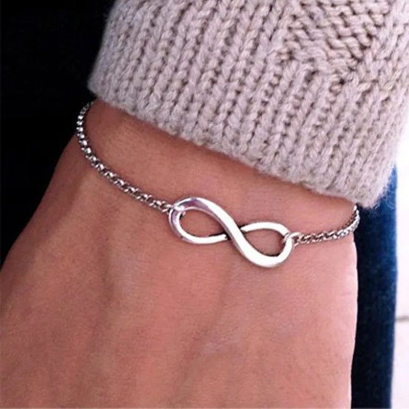 L117 Fashion Pulseras Bijoux New Women 8 Infinity Bracelet For Men Jewelry Girl Gift Charm Bangles Pulseiras Heritage Chic