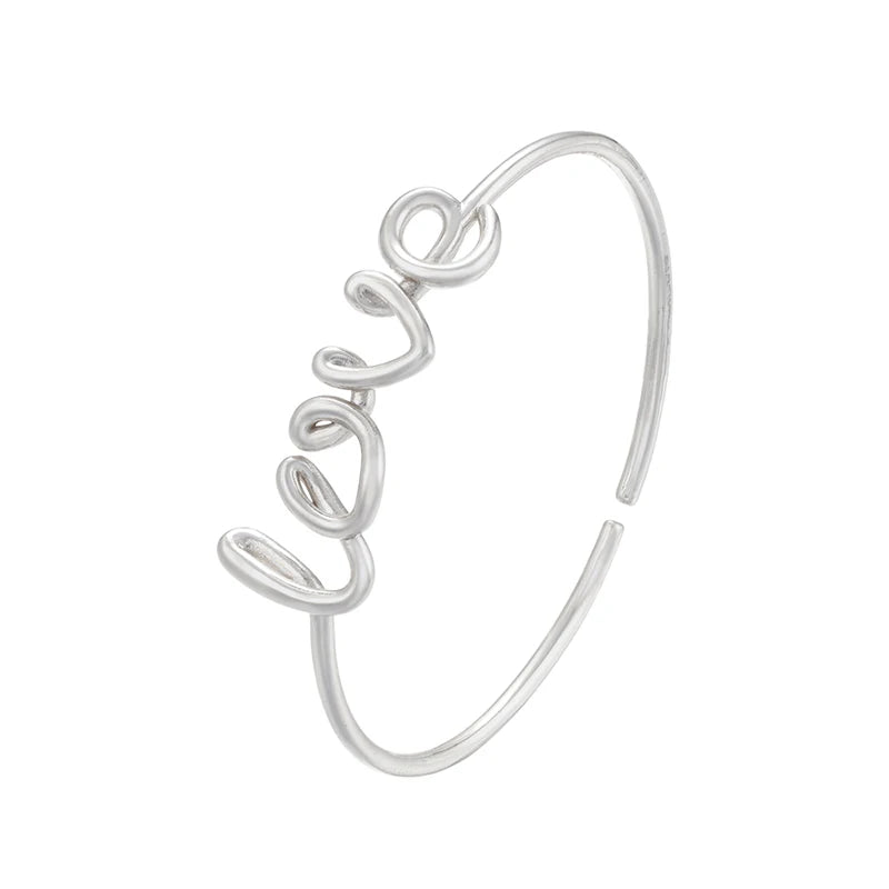 Bracelet Toi et Moi – Bracelet ouvert pour couple, style déclaration d’amour, or et argent