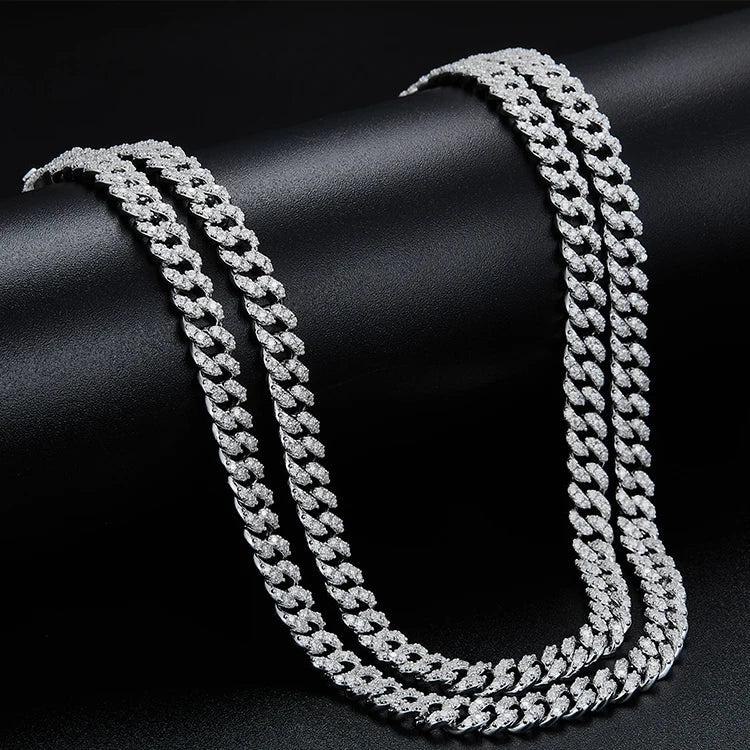 Chaîne moissanite 6 mm pour homme – Argent 925, style cubain brillant, bijou haut de gamme Héritage Chic