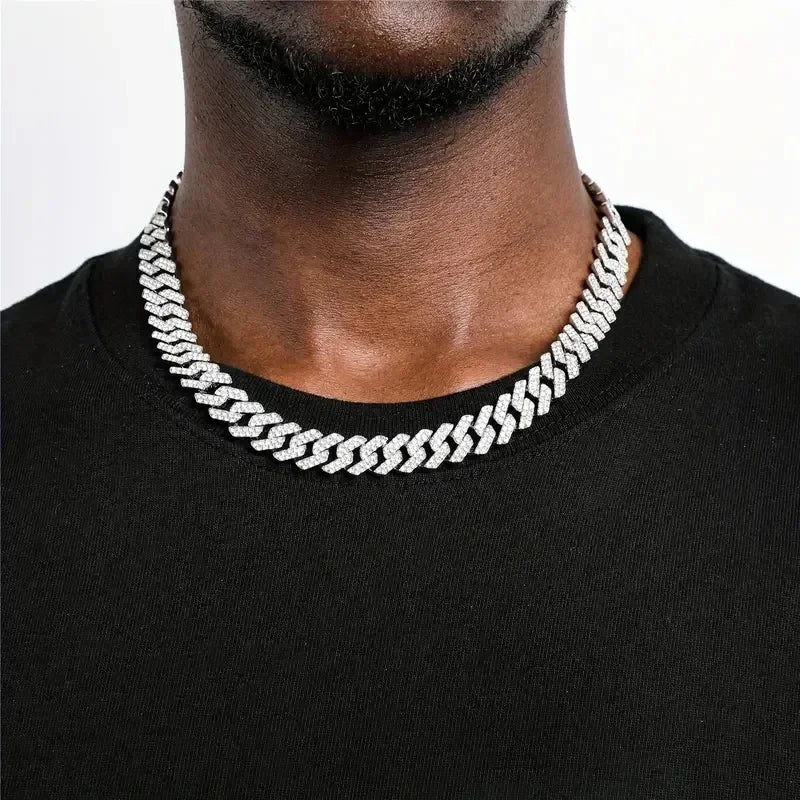 Hip Hop 12mm Baguette Tennis Chain Bracelet Square Cz Candy Iced Out Link Necklace HipHop Men Fashion Birthday Jewelry Box Clasp Heritage Chic