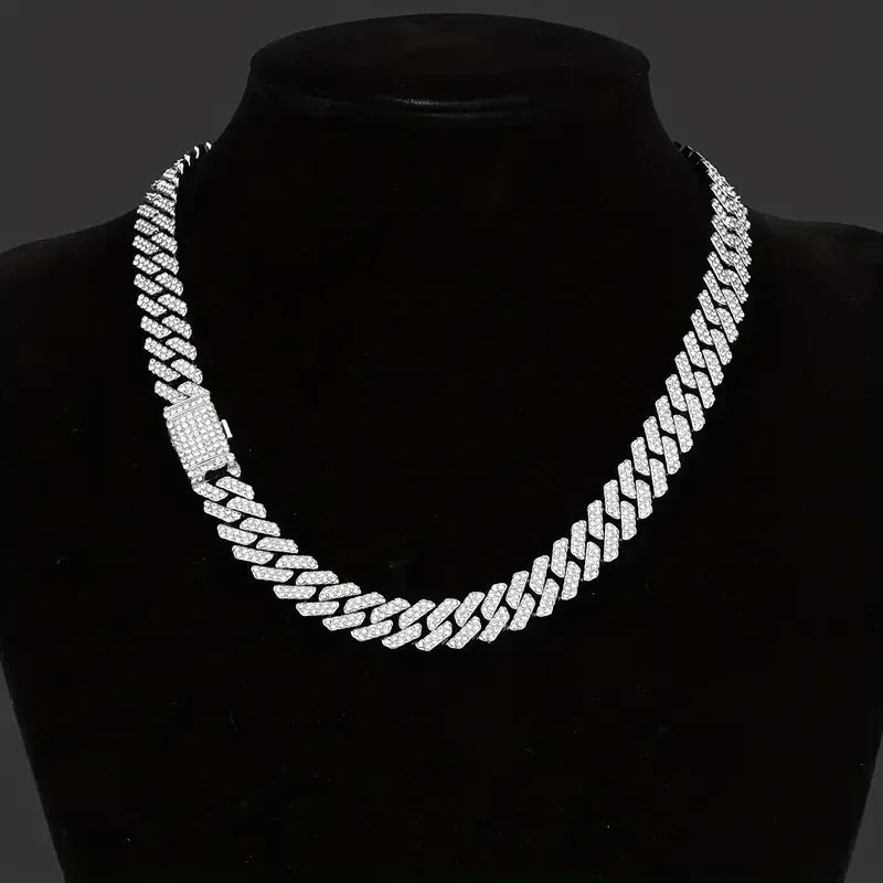 Hip Hop 12mm Baguette Tennis Chain Bracelet Square Cz Candy Iced Out Link Necklace HipHop Men Fashion Birthday Jewelry Box Clasp Heritage Chic
