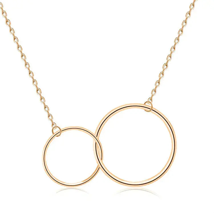 Collier Double Cercle Infini – Acier inoxydable argenté/doré 18K-Collier-Héritage Chic -Golden-Heritage Chic
