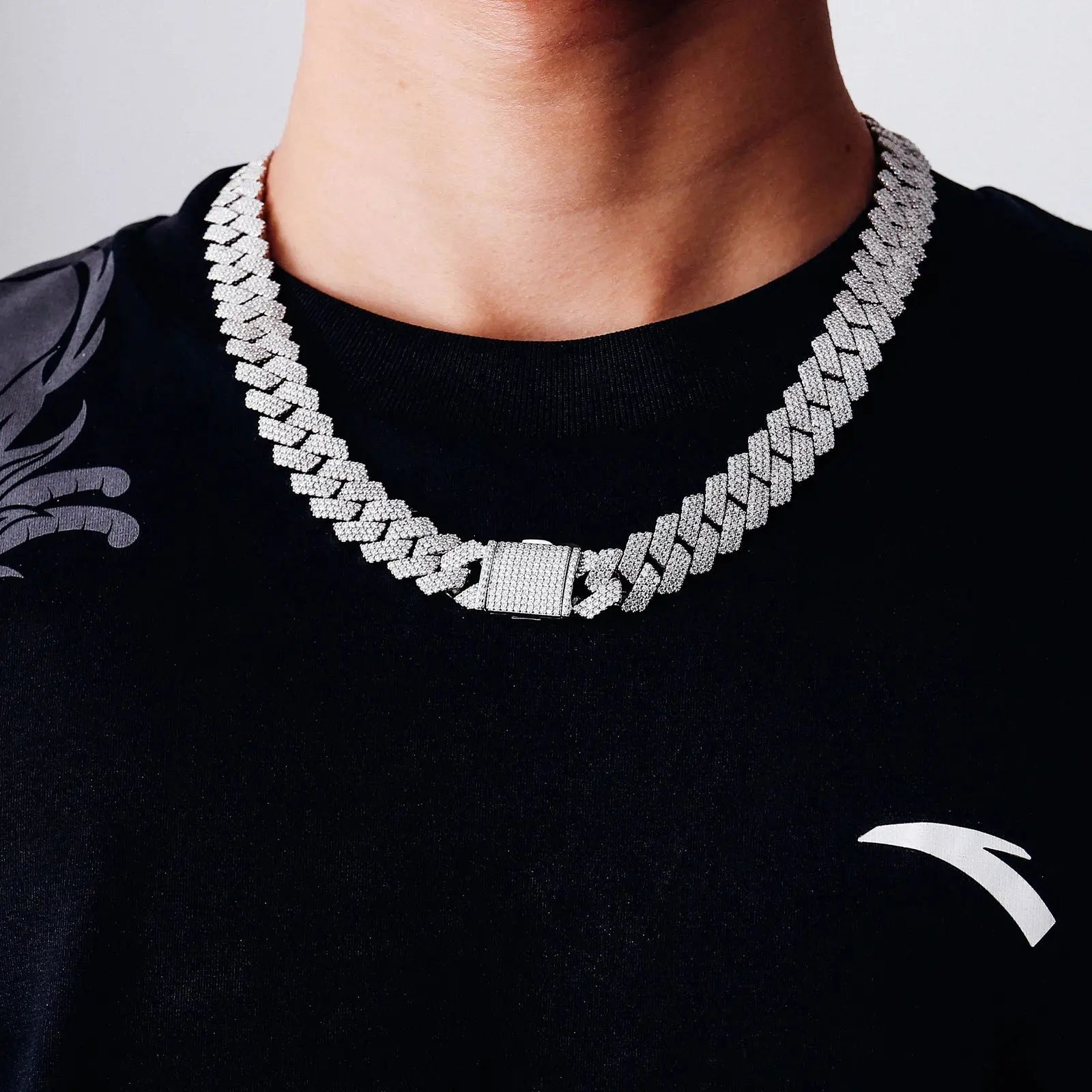 Provence Cuban Chain for Men Moissanite Luxury Link Chain S925 Silver Cuban Necklace for Women 15mm Hip Hop Miami Chokers Heritage Chic
