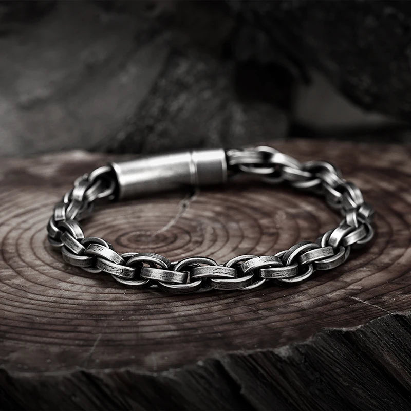 Bracelet homme en acier inoxydable, chaîne tressée style torsadé, bijou moderne