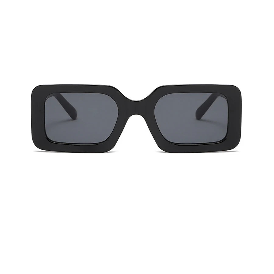 Lunettes de Soleil Carrées Noires – Style Luxe avec Branches Dorées