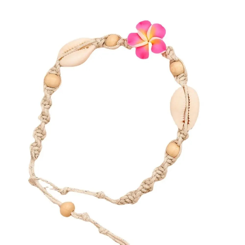 JOWomen-Bracelet de cheville étoile de mer pour femme, bijoux de plage, coquillage de conque, bracelet de jambe Boho, perles, fleur