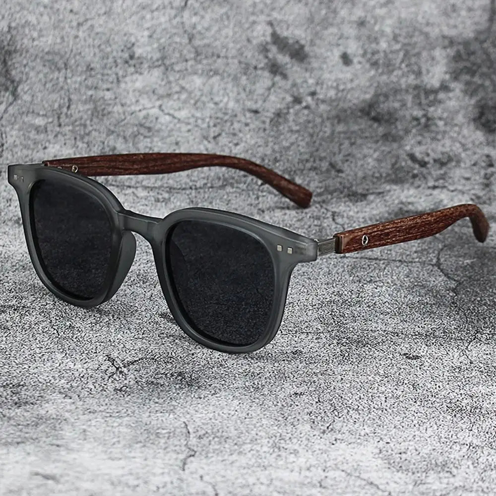 Lunettes de Soleil Unisex Effet Bois – Style Rétro UV400