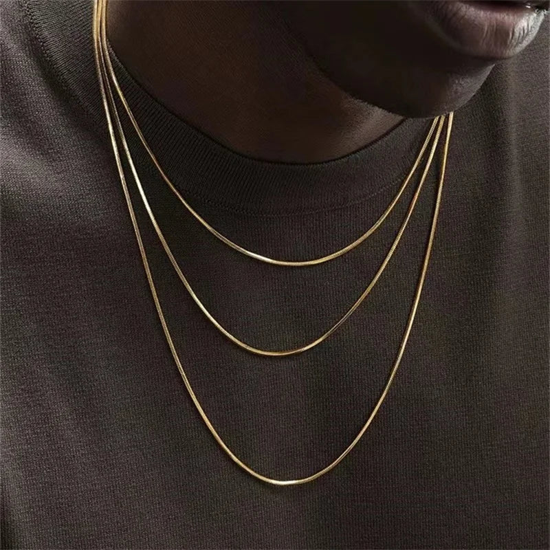 Chaîne Snake Or  – Collier Fin Acier Inoxydable pour Homme