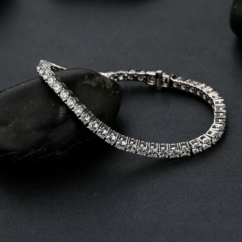 Bracelet Tennis en Argent 925 – Pierres Brillantes, Élégance Éternelle pour Femme