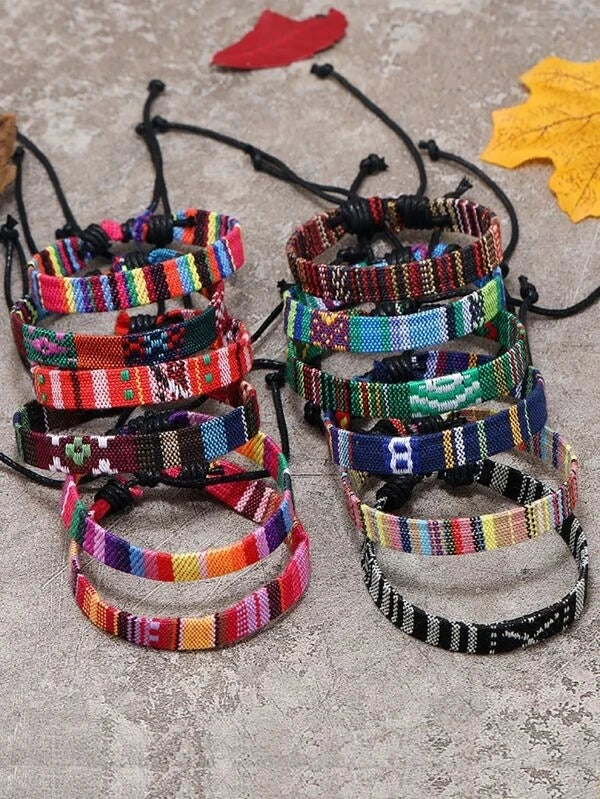 Bracelet Boho Plage – Lot de 12 bracelets été mixtes