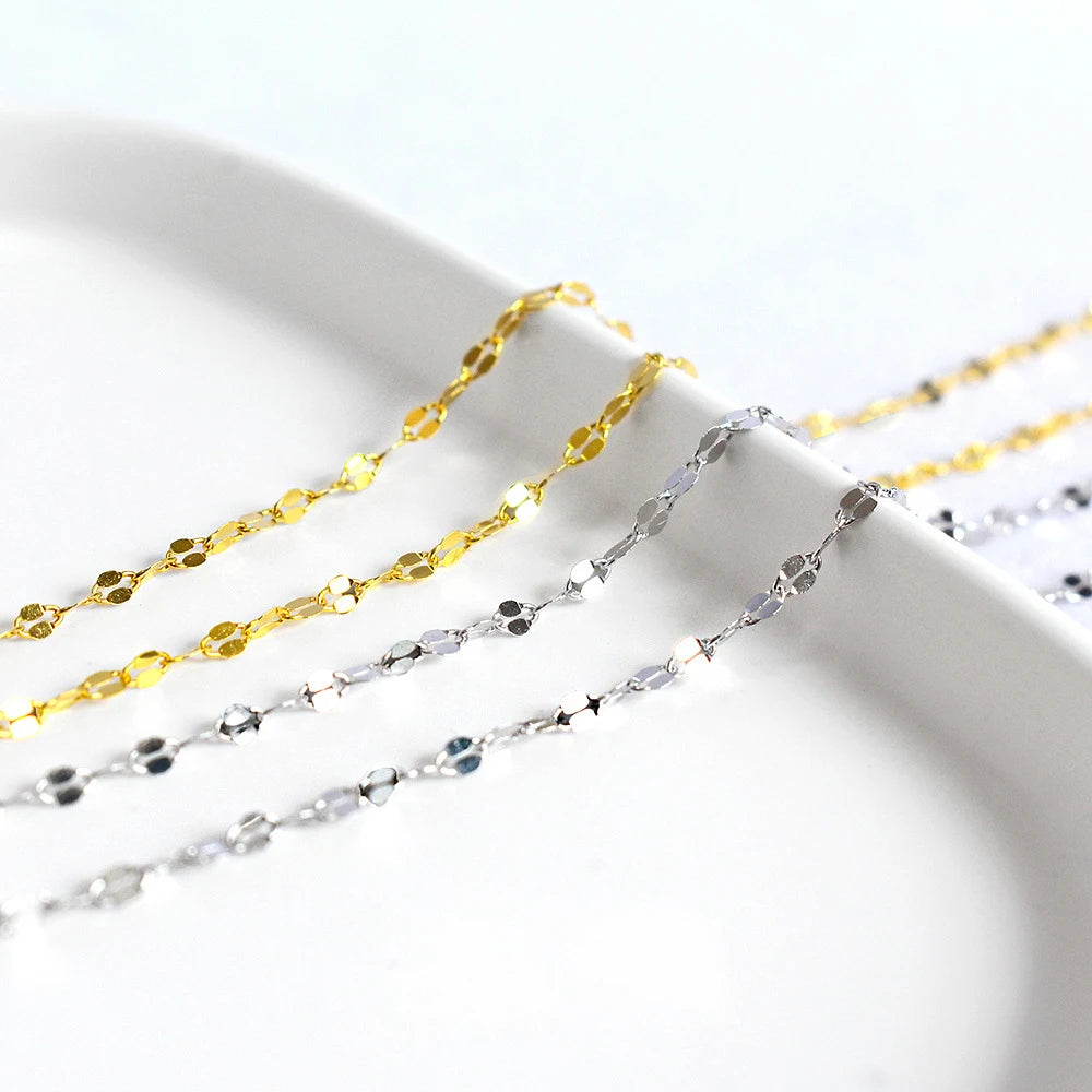 Collier chaîne ondulée en acier inoxydable – Finition dorée, style clavicule