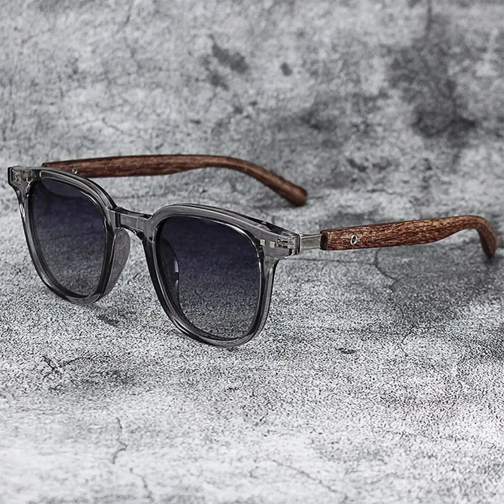 Lunettes de Soleil Unisex Effet Bois – Style Rétro UV400