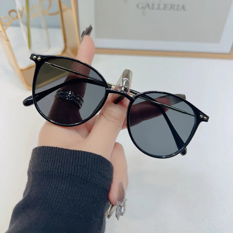 Lunettes de Soleil Femme - Vintage Rétro Élégance Noire