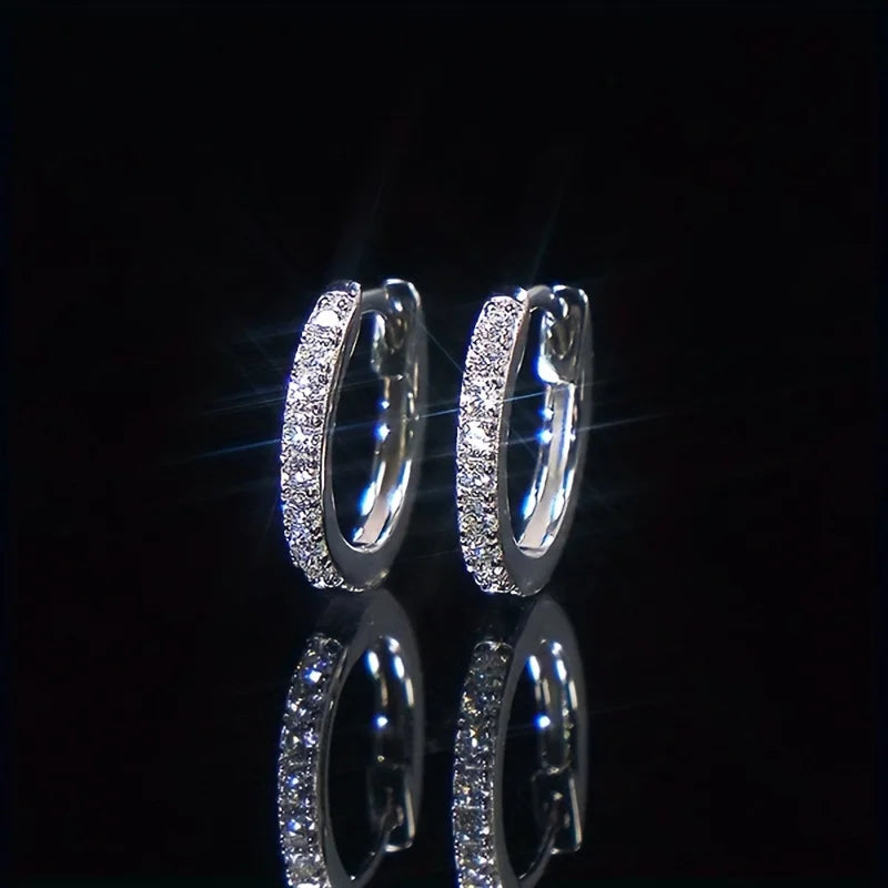1 paire de boucles d'oreilles en zircon synthétique exquis, boucles d'oreilles de mode pour femmes