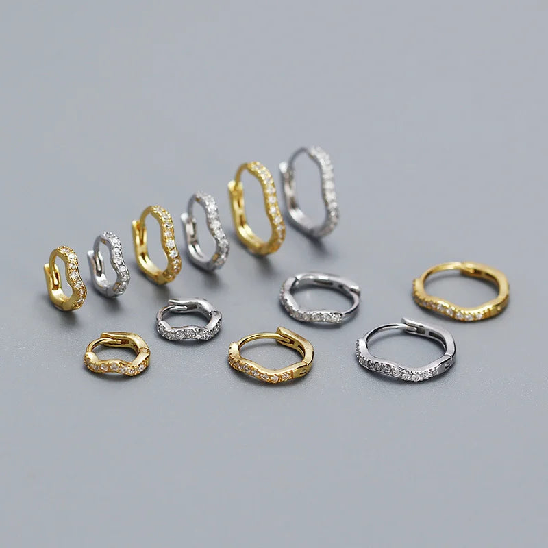 Créoles WANTME en Argent 925 – Design Ondulé Or et Argent – Style Bohème Chic