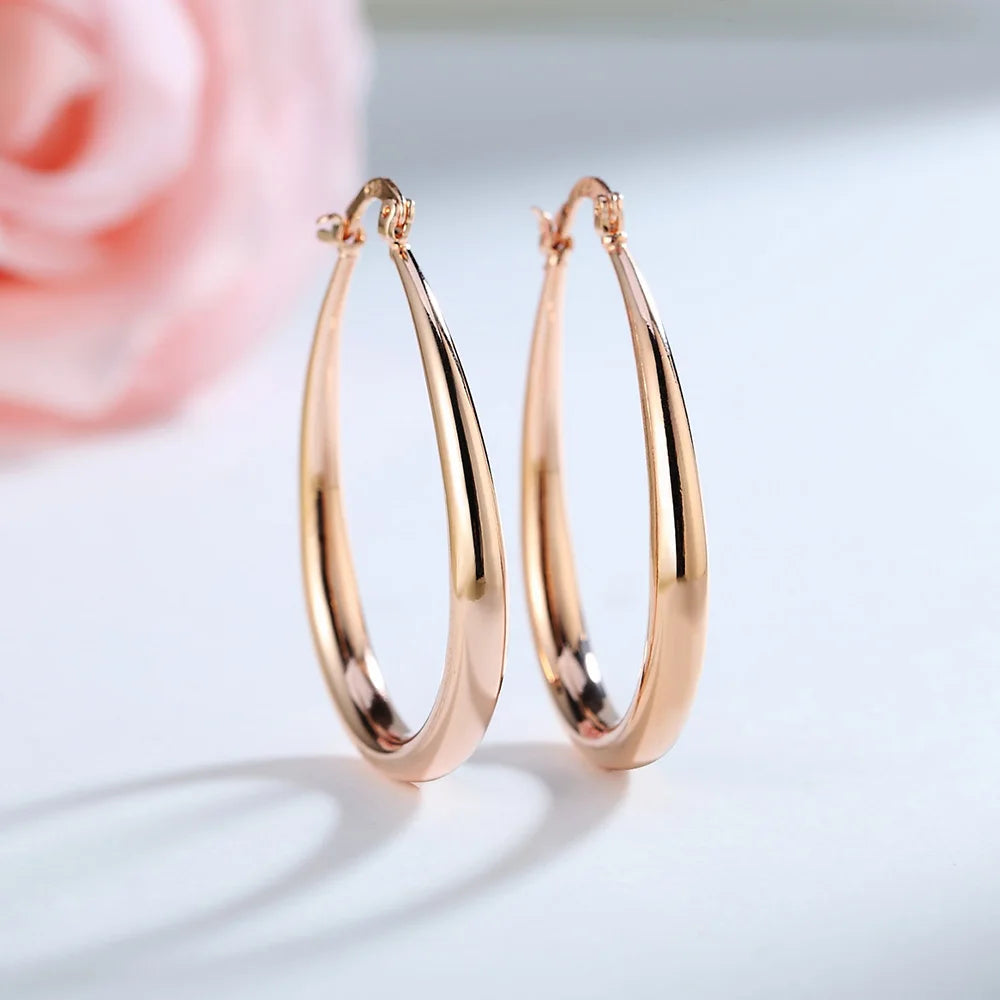 Boucles d’oreilles ovales, Plaquées or, élégance intemporelle