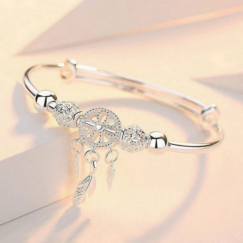 Bracelet Capteur de Rêves Argent 925–Perles,pampille Bohème