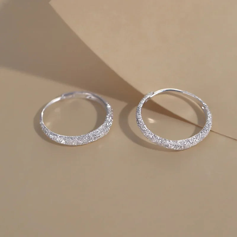Boucles d’oreilles créoles cercle avec aiguille en argent 925 – pour femme