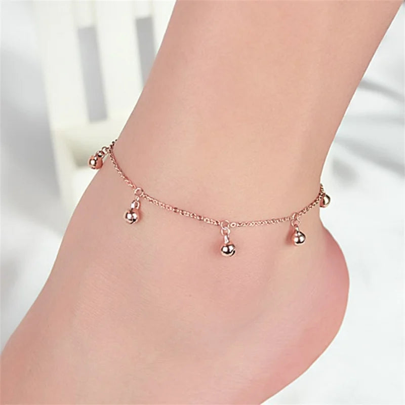 Bracelet de Cheville Bohème – Perles & Clochettes, Doré ou Argenté