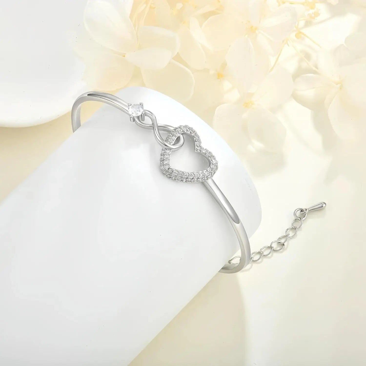 Bracelet à ma fille Cœur Infini en Zircon, Cadeau Touchant