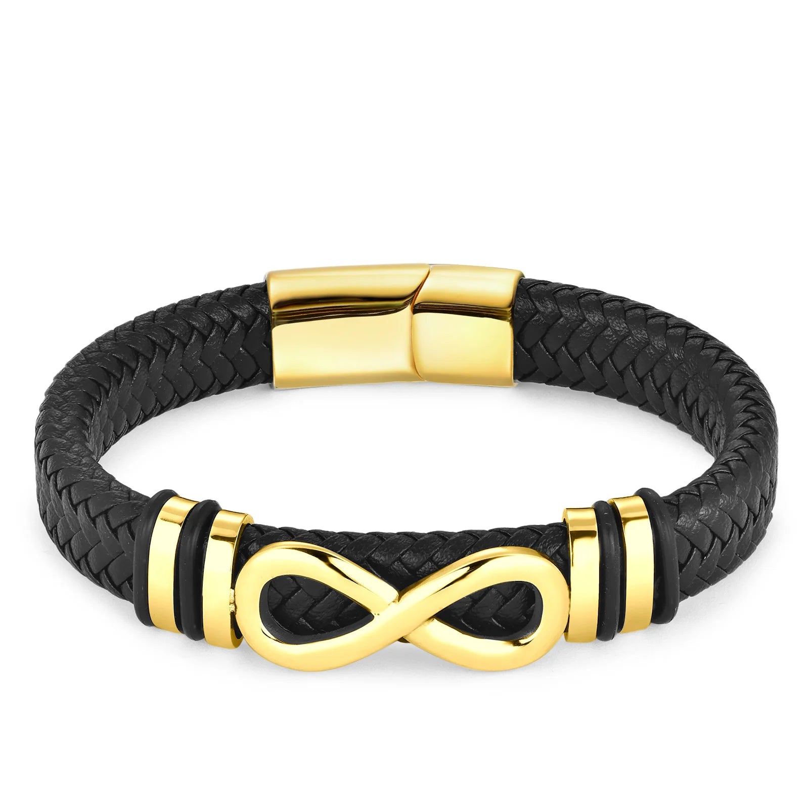 Bracelet Homme Acier et Cuir – Élégance Infinie pour Cadeau ou Style Business