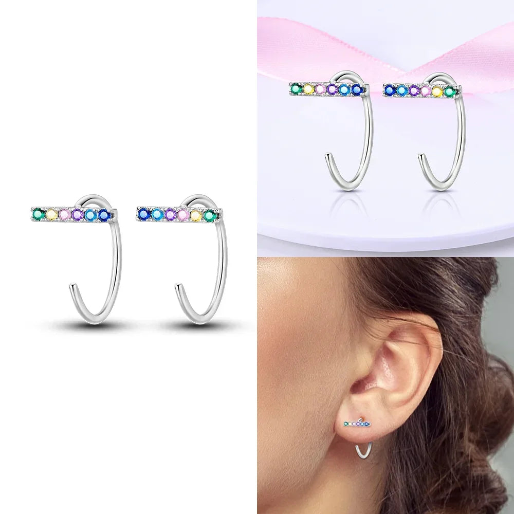 Boucles d’Oreilles Cœur en Argent 925 Certifié – Zircon Coloré Élégant 2025