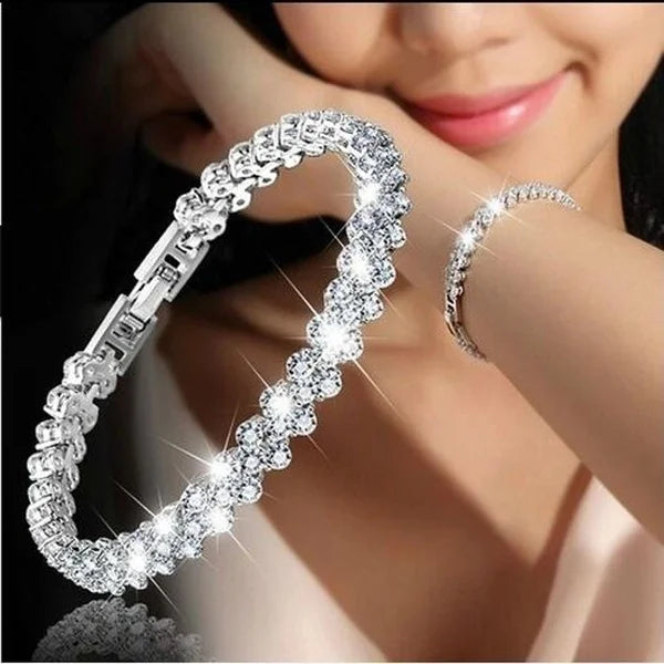 Bracelet doré luxe avec strass – Feuilles entrelacées style bohème