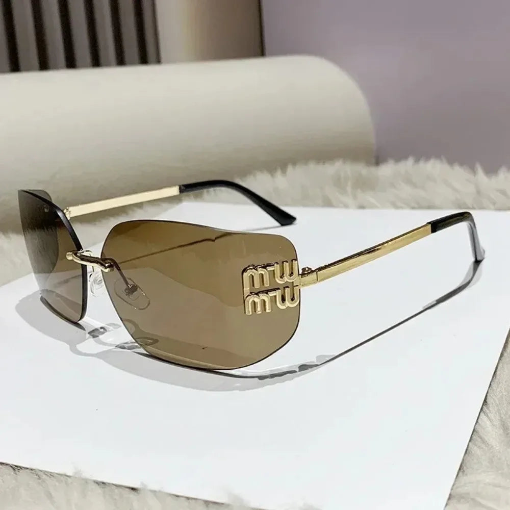 Lunettes Sans Bord UV400 premium Courbées – Élégance UV400