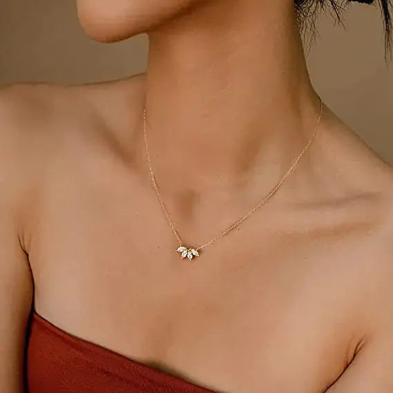 Collier Feuille Élégante – Chaîne fine dorée, bijou féminin tendance-Collier-Héritage Chic -Heritage Chic
