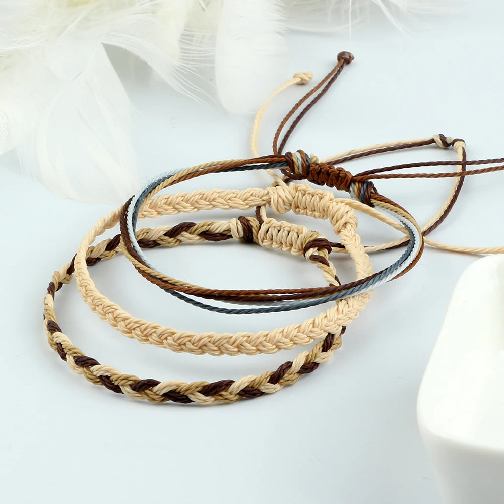 bracelet tibétain coloré réglable, lot de 3, Héritage Chic