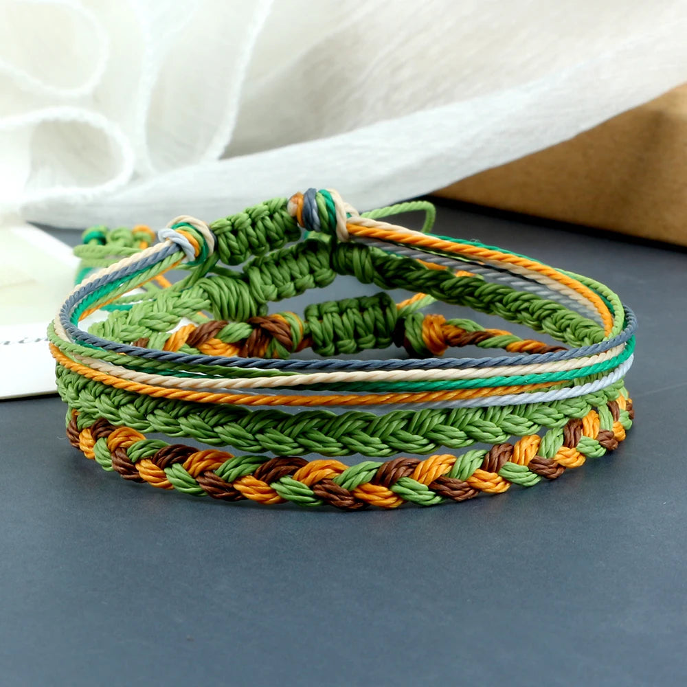 bracelet tibétain coloré unisexe en corde réglable