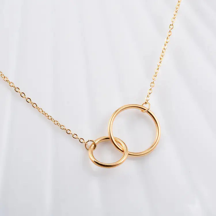 Collier Double Cercle Infini – Acier inoxydable argenté/doré 18K-Collier-Héritage Chic -Heritage Chic